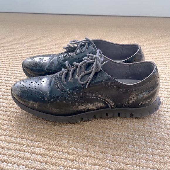 Cole Haan Women's Zerogrand Wing Ox Ironstone Brush Off Leather Distressed SZ 8 - Picture 3 of 12